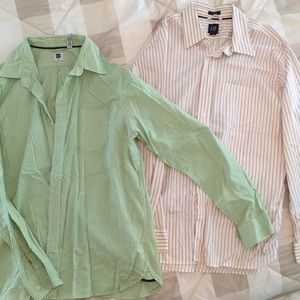 2 mens GAP button-down dress shirts, EUC